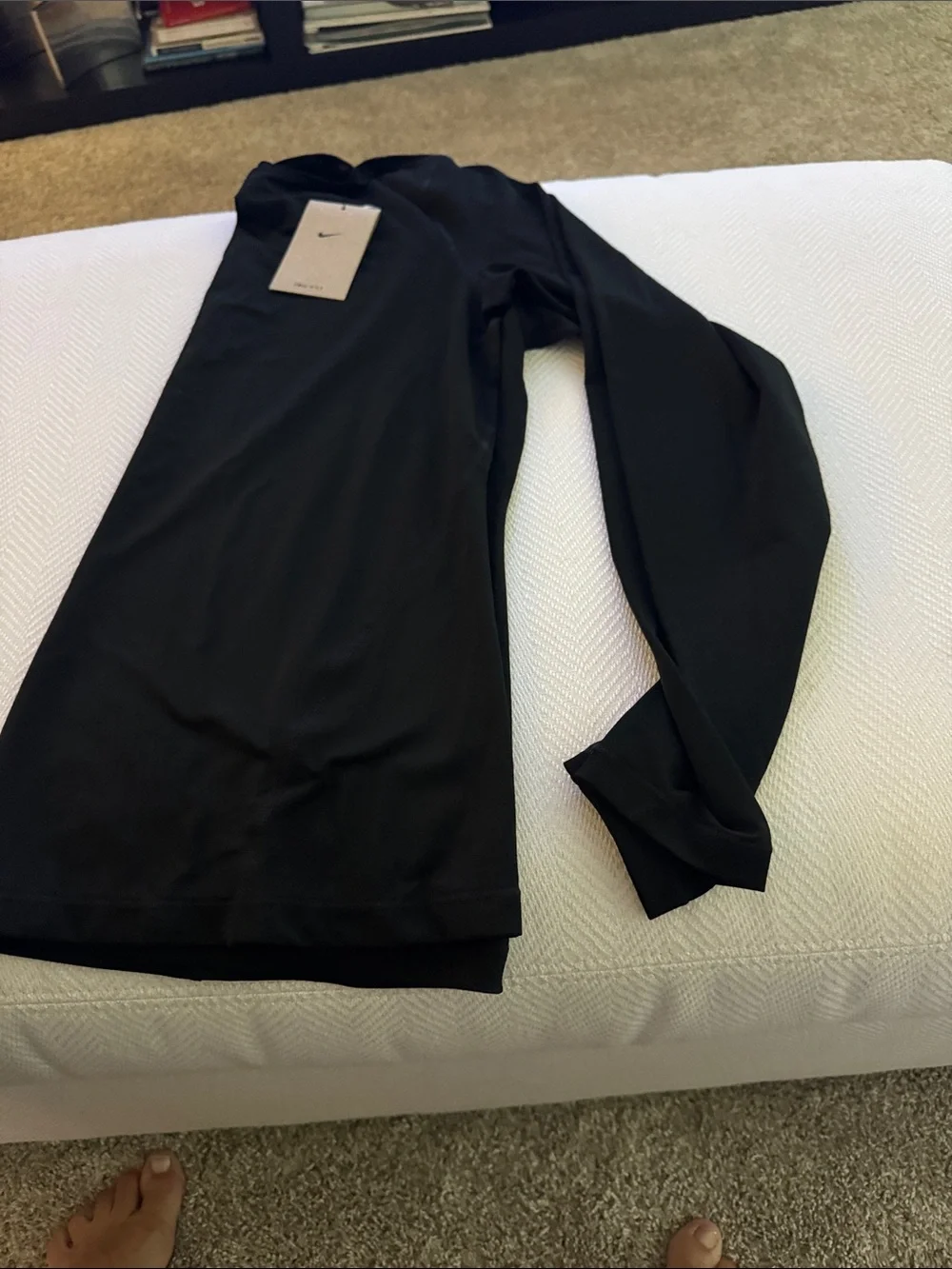 Nike Black Long Sleeve Top with White Swoosh